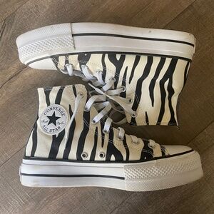Zebra Stripe Hi-Top Platform Converse